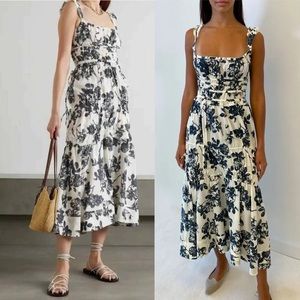 Brock Collective | Prisca Shirred Floral-Print Cotton-Poplin Dress